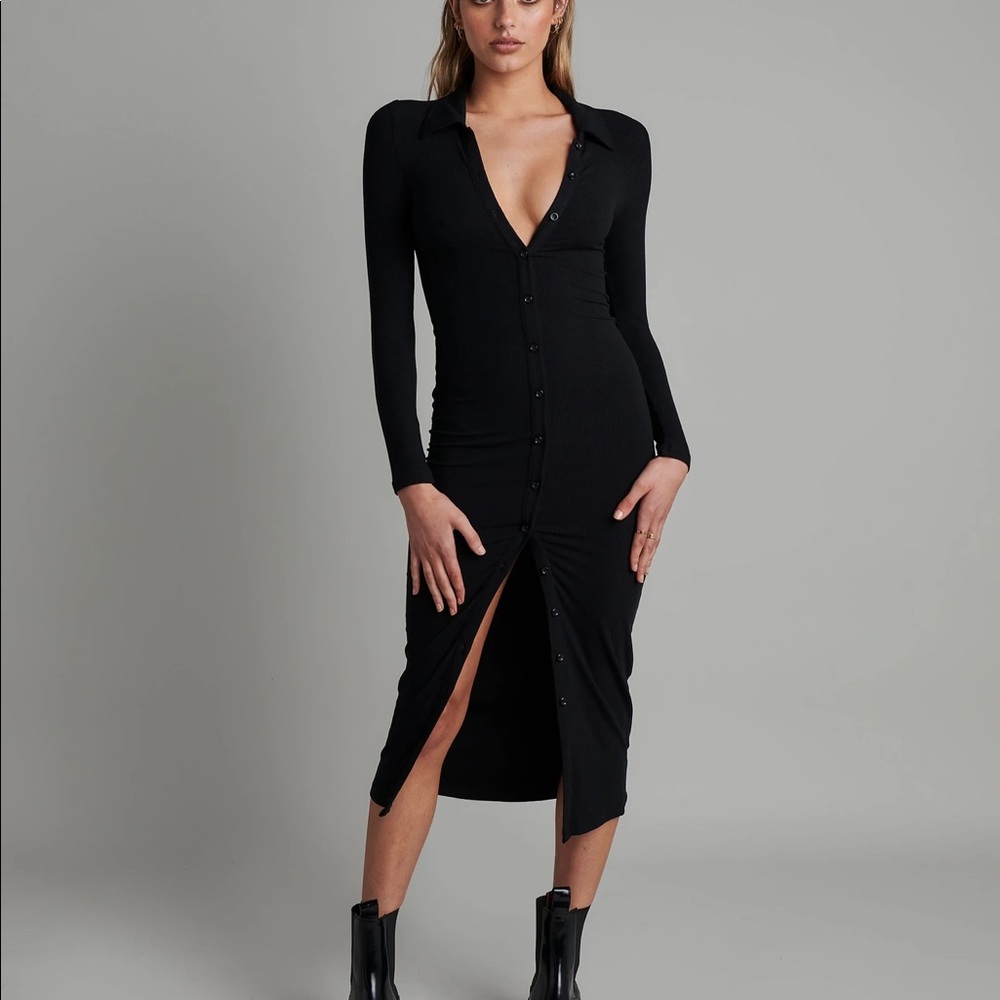 POLO MAXI DRESS - BLACK